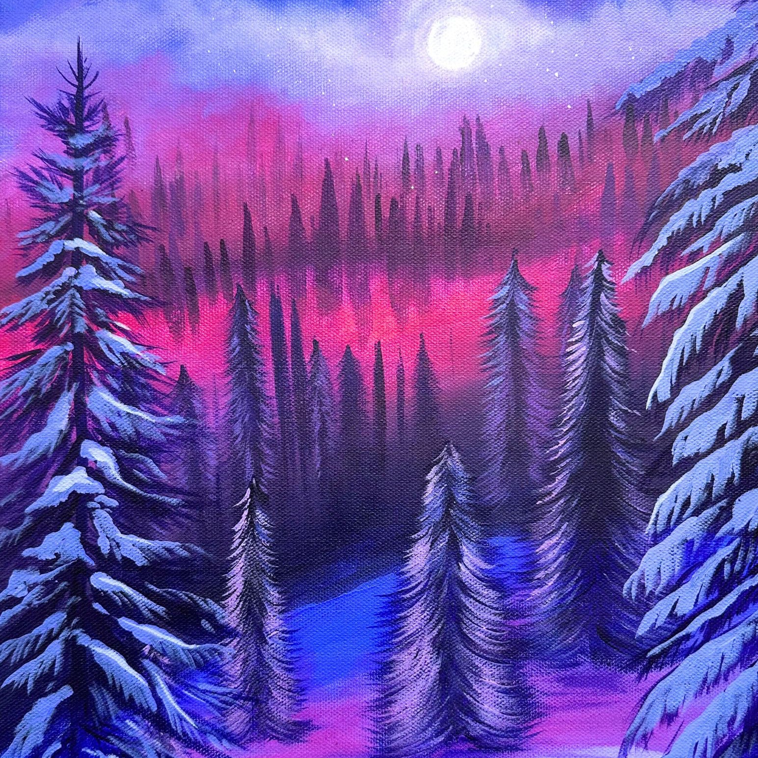 🌲 Winter Glow : A Detailed Acrylic Landscape Workshop