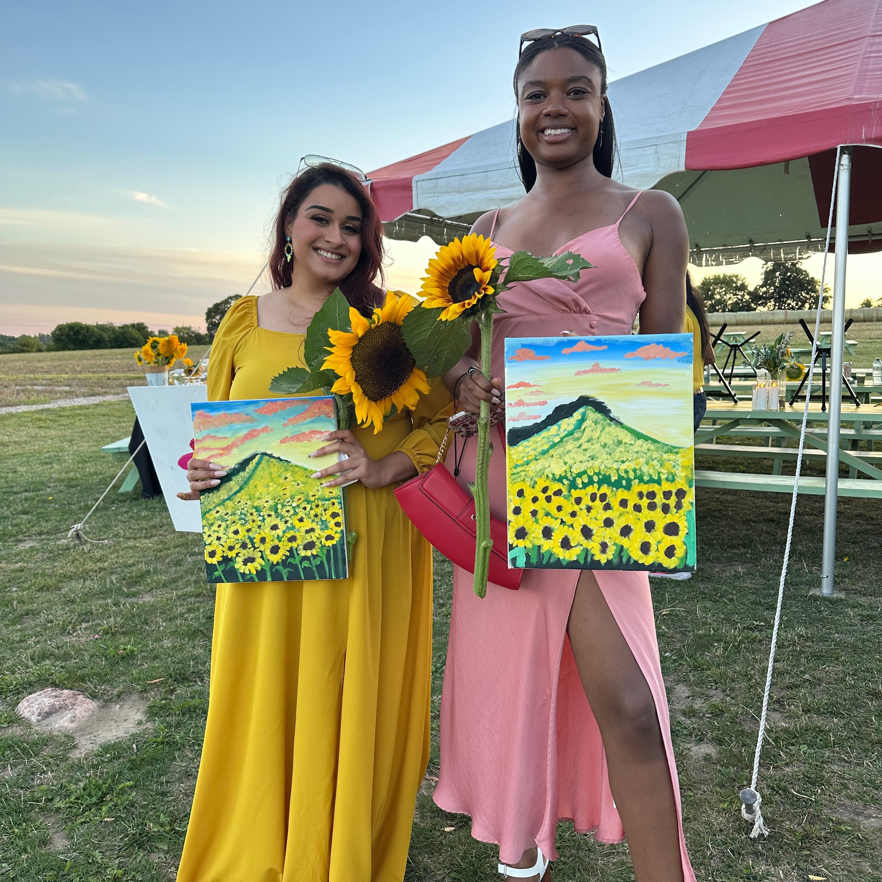 Sunflowers Sunset Paint Party at Pingle’s Farm, 9th August Saturday 5:30 Pm to 8:00 Pm