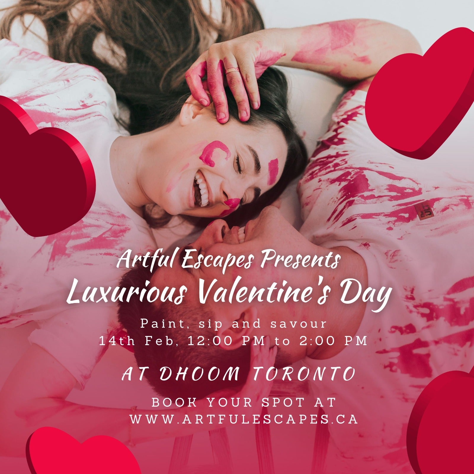 Valentine's Paint & Sip for couples at Dhoom Toronto 14th Feb, 12:00 PM to 2:00 PM